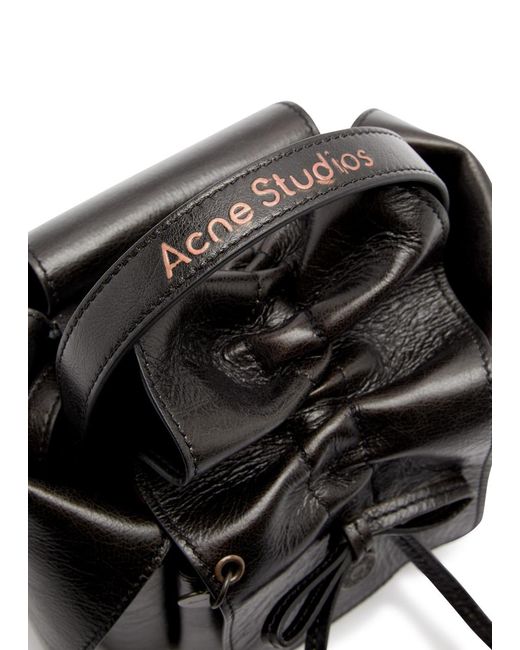 Acne Black Rev Mini Crinkled Leather Top Handle Bag