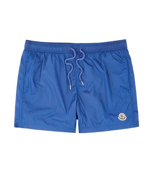Moncler Blue Logo Shell Swim Shorts for men