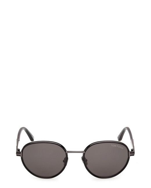 Tom Ford Black Round-Frame Sunglasses for men