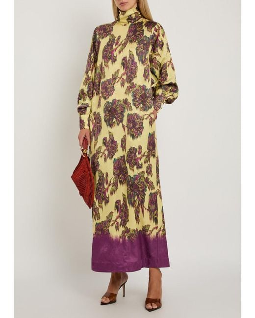 ALÉMAIS Metallic Jerry Floral-Jacquard Woven Midi Dress