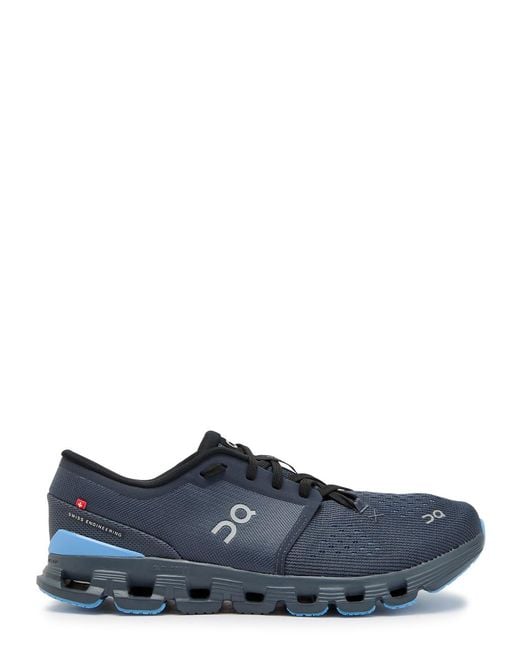 On Shoes Blue Cloud X 4 Panelled Mesh-Knit Sneakers for men