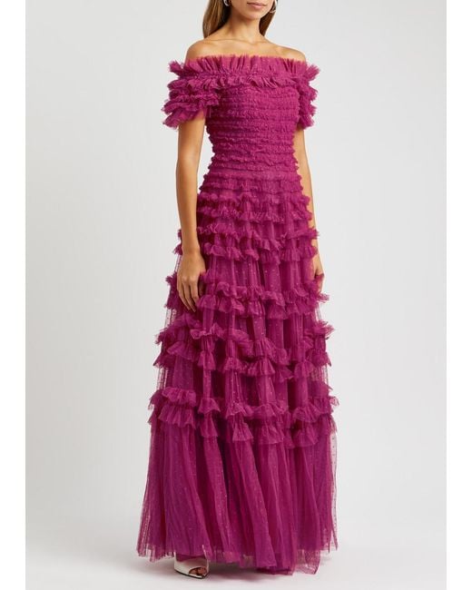 Needle & Thread Purple Lisette Tulle Gown