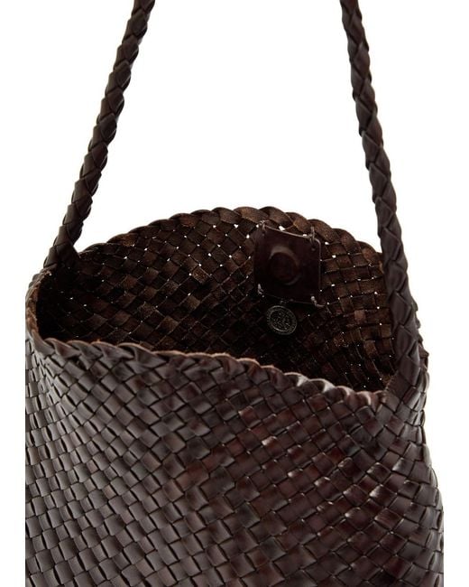 Dragon Diffusion Black Santa Maria Woven Leather Shoulder Bag