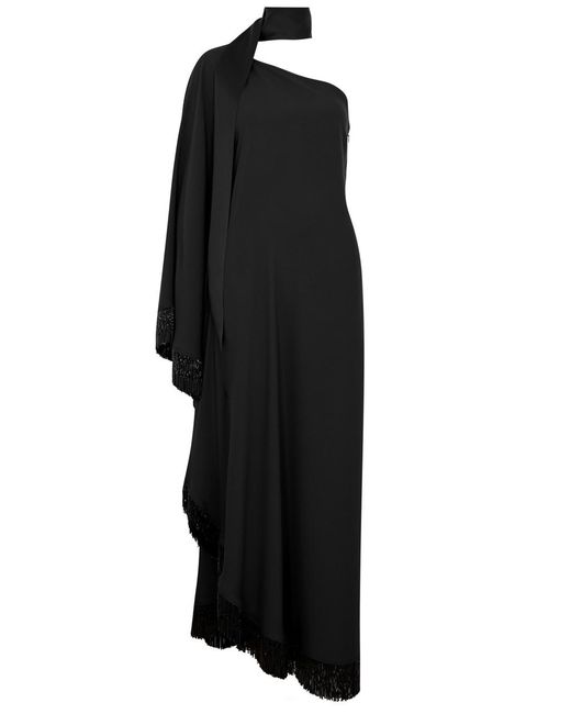 ‎Taller Marmo Black Ubud New Orleans Fringe-trimmed Maxi Dress