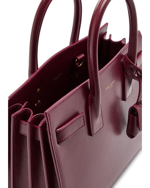 Saint Laurent Purple Sac De Jour Baby Leather Top Handle Bag
