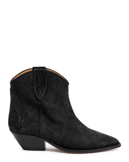 Isabel Marant Black Dewina 50 Suede Ankle Boots