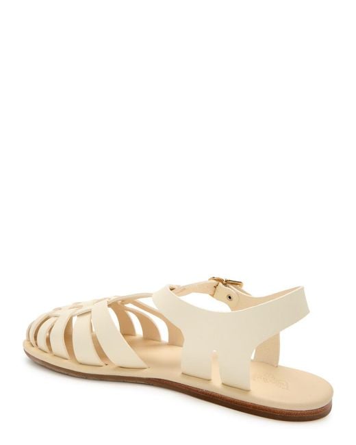 Ancient Greek Sandals Natural Karina Woven Leather Sandals