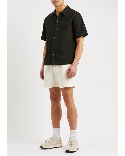 FRAME Black Waffle-knit Cotton Shirt for men