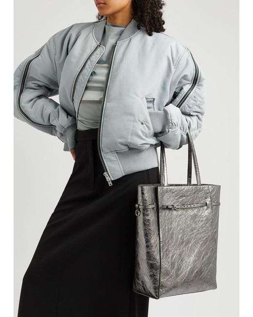 Givenchy Gray Voyou Medium Metallic Leather Tote