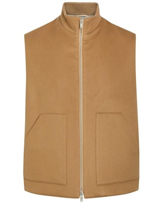 Lardini Brown Wool And Silk-Blend Gilet for men