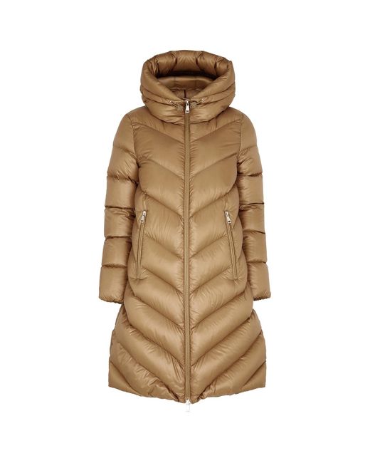 Moncler Brown Cambales Quilted Shell Coat
