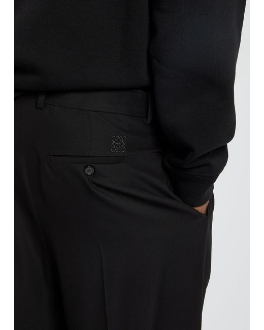Loewe Blue Logo-Embroidered Woven Trousers for men