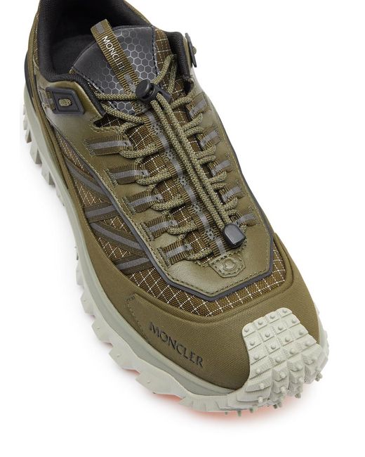 Moncler Green Trailgrip Gtx Panelled Canvas Sneakers for men