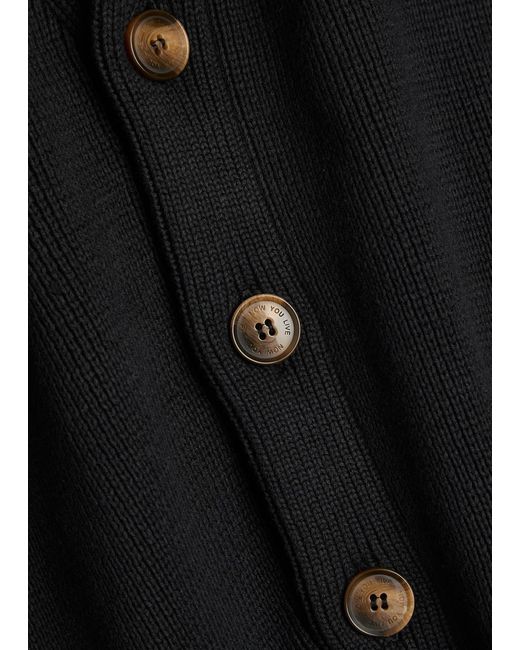 Now You Live Black Carlton Cotton Cardigan for men