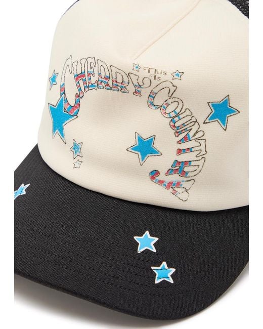 CHERRY LA White Country Trucker Woven And Mesh Cap for men