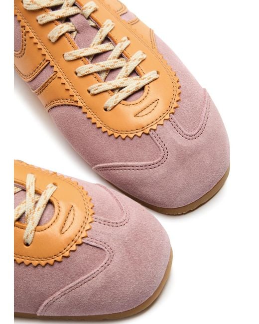 Dries Van Noten Pink Dustin Panelled Suede Sneakers