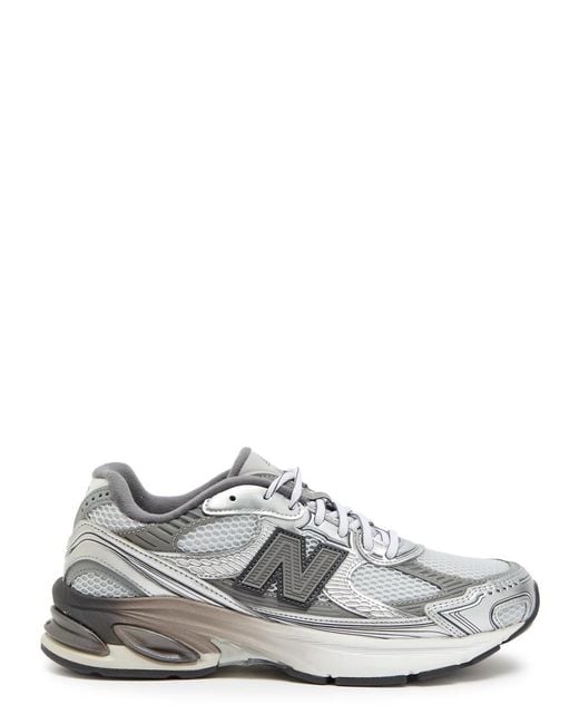 New Balance White 2010 Panelled Metallic Mesh Sneakers for men