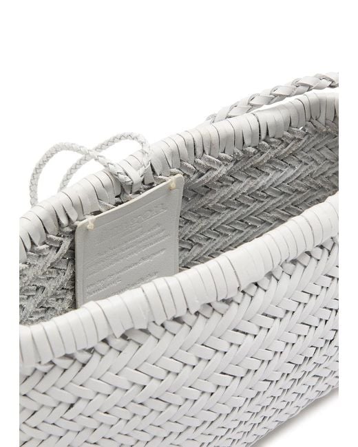Dragon Diffusion Gray Minsu Woven Leather Cross-Body Bag