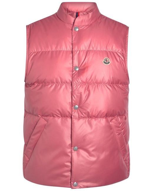 Moncler Pink Restigo Quilted Shell Gilet for men