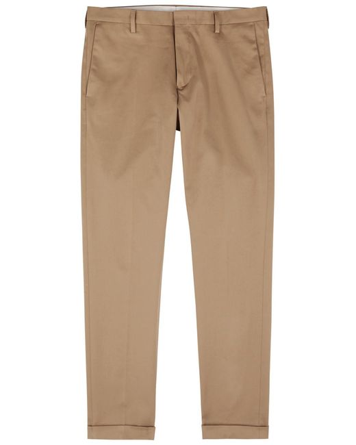 Paul Smith Natural Slim-leg Stretch-cotton Trousers for men