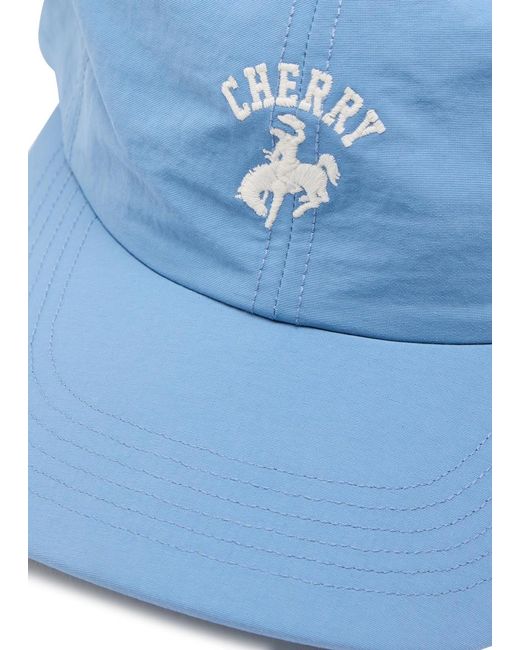 CHERRY LA Blue Western Embroidered Nylon Cap for men