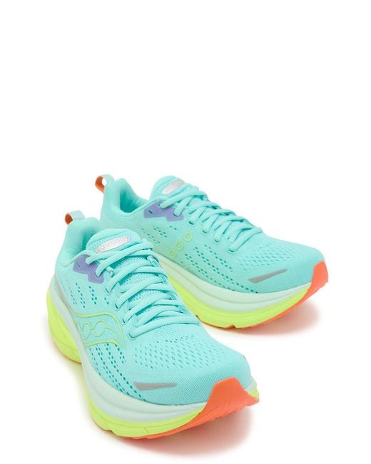 Saucony Green Hurricane 25 Mesh-Knit Sneakers
