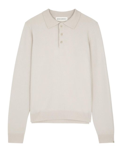Extreme Cashmere White N°223 Be For Cashmere-blend Polo Jumper