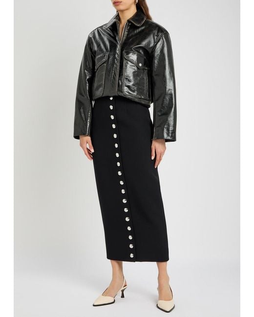 Khaite Black Brynlee Crepe Maxi Pencil Skirt