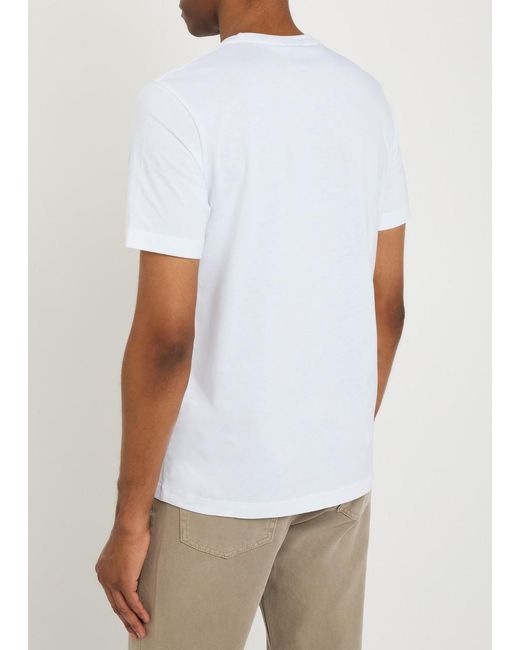 Paul Smith White Tapes Printed Cotton T-Shirt for men