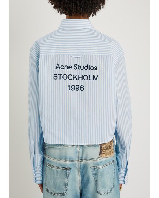 Acne Blue Striped Cotton Shirt