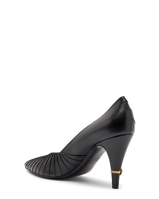 Versace Black 90 Pintuck Leather Pumps