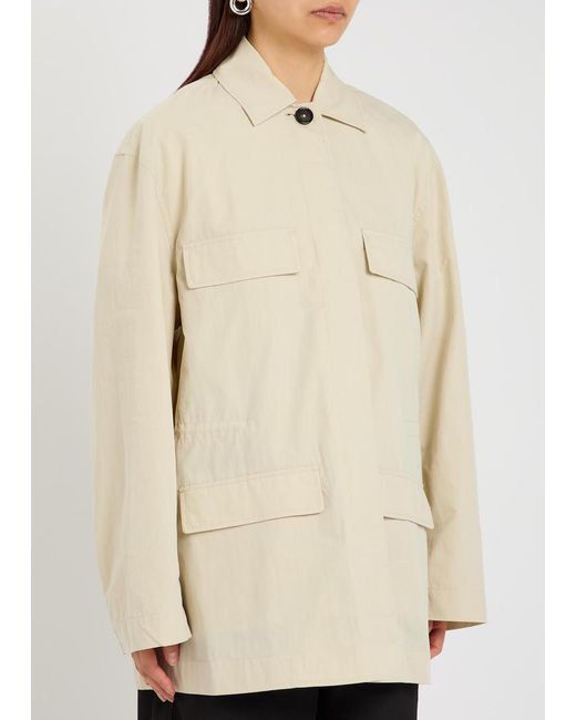 Totême Natural Drawstring Cotton-Blend Poplin Jacket