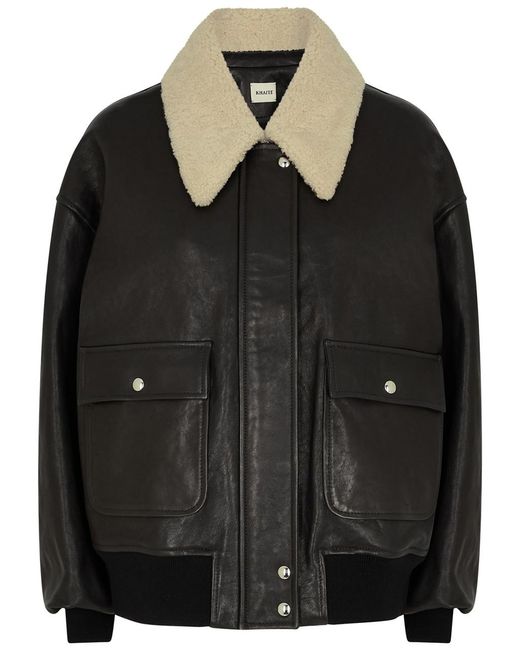 Khaite Black Shellar Leather Jacket