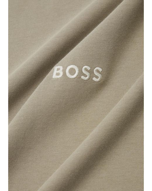 Boss Natural Logo-Embroidered Stretch-Cotton T-Shirt for men