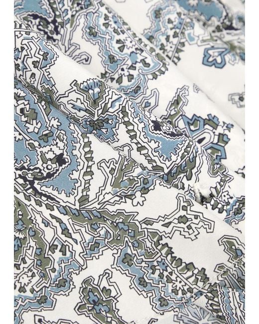 Veronica Beard Gray Farah Printed Silk-Blend Blouse