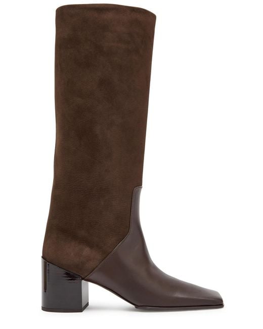 Alaïa Brown Panelled 55 Nubuck Knee-High Boots