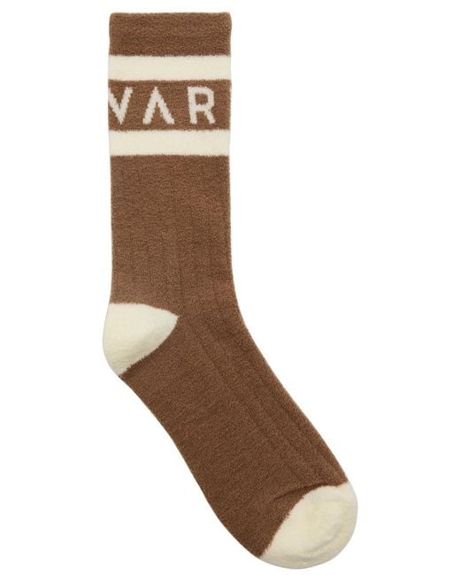 Varley Brown Spencer Logo Terry Socks