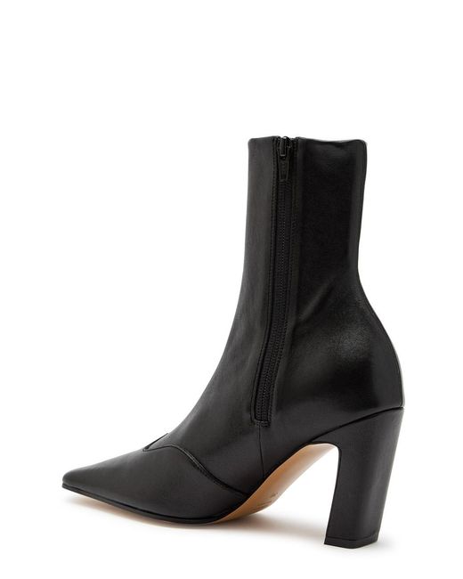 Khaite Black Nevada 85 Designer Leather Ankle Boots Uk3.5