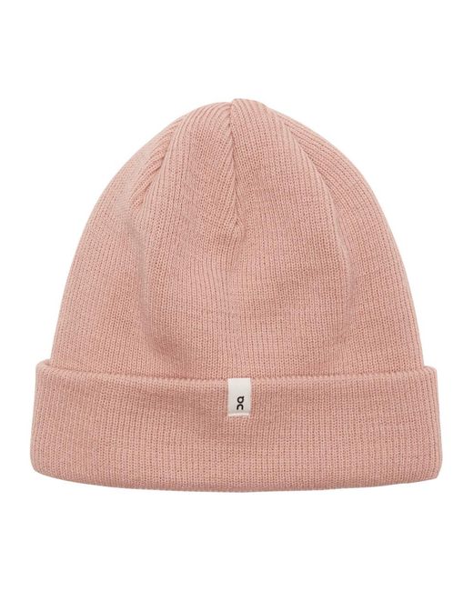 On Shoes Pink On Ribbed Wool Beanie