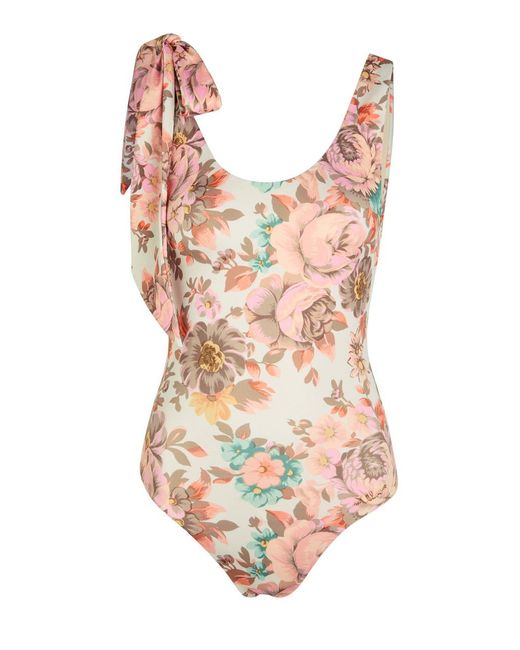 Chloé White Floral-Print Swimsuit