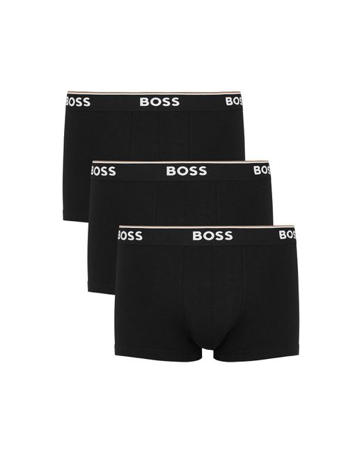 Boss Black Stretch-Cotton Boxer Trunks for men
