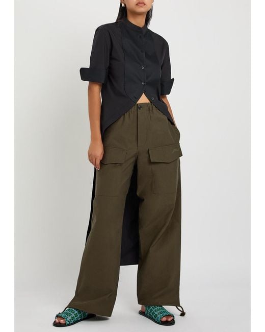 J.W. Anderson Black Bib Cotton-Poplin Shirt