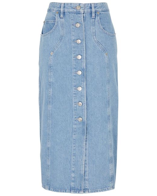 Isabel Marant Blue Vandy Denim Midi Skirt