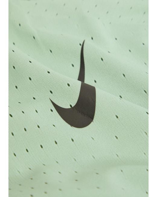 Nike Green Aeroswift Dri-Fit Adv Perforated Jersey Running T-Shirt for men