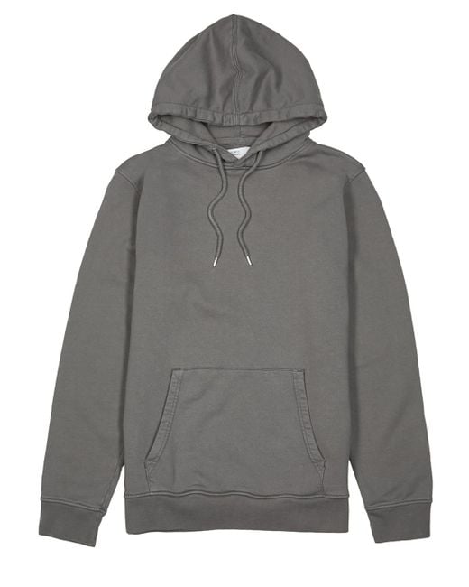 COLORFUL STANDARD Gray Charcoal Hooded Cotton Sweatshirt for men