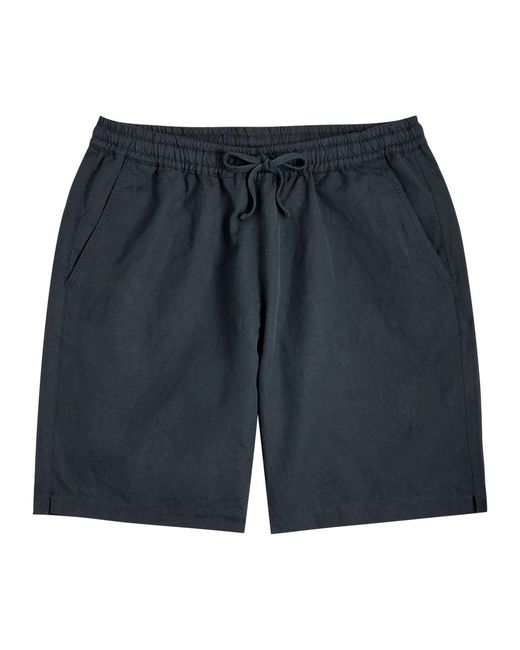 Universal Works Blue Simple Linen-Blend Shorts for men