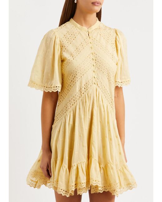 Isabel Marant Yellow Slayae Broderie-anglaise Cotton Dress