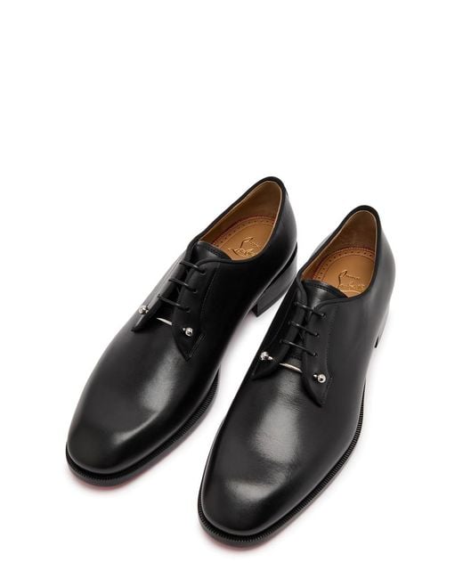 Christian Louboutin Black Chambeliss Leather Loafers for men