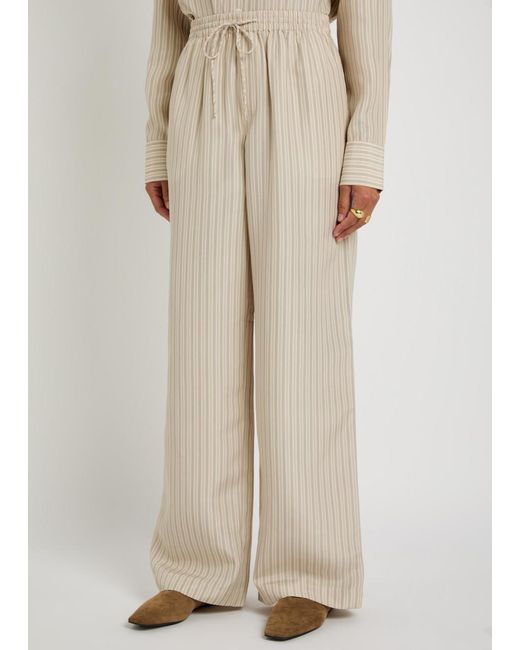 Rohe Natural Wide-Leg Silk-Chiffon Trousers