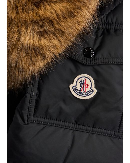 Moncler Black Maya Faux Fur-Embellished Shell Jacket for men